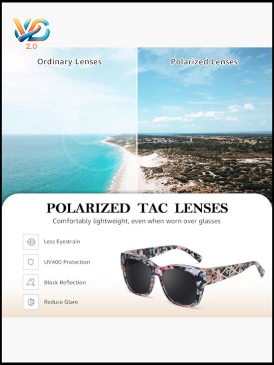 Polarized Fit Over Sunglasses Oversized Square UV400 Protection Driving Shades main image 5